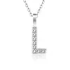 Amazon transfronterizo nuevo collar con incrustaciones de circonita de diamantes completos 26 letras inglesas femenino acero de titanio colgante DIY cadena de clavícula