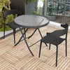 Mesas y Sillas de Exterior para Patio, Ocio al Aire Libre, Terraza Abierta, Sillas Engrosadas, Mesa de Comedor, Mesa de Café para Balcón, Mesa Redonda, Impermeable