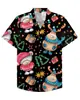 Camisa casual de manga corta con estampado digital 3D hawaiano transfronteriza europea y americana temática de playa