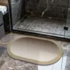 Tapete de Chão Moderno Minimalista Color Block de Terra de Diatomáceas, Tapete de Secagem Rápida para Entrada de Banheiro, Tapete de Entrada Antiderrapante e Resistente ao Desgaste