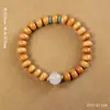 Ábaco Natural de Arena Dorada y Sándalo, Cuentas para Pulsera de Juguete de Madera DIY, Pulsera de Cuentas de Buda para Mujer, Joyería, Regalo para Pareja