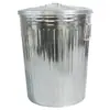 Cubo de Basura Galvanizado de Hierro de Gran Capacidad, Cubo de Basura para Exteriores con Tapa, Cubo de Almacenamiento Metálico de Doble Asa, Cubo de Almacenamiento de 55L