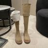 2024 Botas Western Dobráveis de Dupla Utilização Retro com Solado Grosso Botas Novas para Outono e Inverno Salto Grosso Botas Acima do Joelho Botas de Cavaleiro