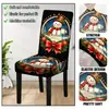 Funda de Silla Nueva Transfronteriza Navidad Fondo Negro Estampado de Muñeco de Nieve Funda para Silla de Comedor Decoración Festiva para el Hogar Funda de Silla Todo Incluido