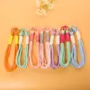 Lanyard Colorido Creativo de Doble Hilo con Doble Hebilla para Teléfono Móvil, Lanyard para Teléfono con Patrón Nudo Bloqueo de Color, Llavero, Accesorio para Bolso