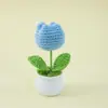Flor de Lana Tejida a Mano y Ganchillo Girasoles y Tulipanes Plantas en Maceta para Oficina Fábrica de Origen Productos Terminados Venta al por Mayor Transfronteriza