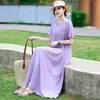 Vestido de Algodón y Seda de Verano 2026 Estilo Nuevo Lujo Ligero Gama Alta Tallas Grandes Holgado Adelgazante Vestido Floral para Mamás