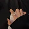 Anillo Abierto de Zirconia de Diseño de Nicho Estilo Coreano Estilo Ins para Mujer, Anillo Vintage de Corazón de Diamante Multicolor, Joyería de Mano al por Mayor