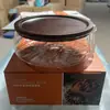 Prato de Frutas de Vidro para Armazenamento Estilo Europeu de Luxo Leve para Nozes e Sementes, Caixa de Armazenamento de Vidro de Borossilicato Alto de Madeira para Mesa de Centro da Sala de Estar