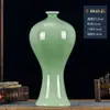 Vaso de cerâmica de Jingdezhen com esmalte celadon, arranjo de flores estilo chinês novo, decoração para casa para sala de estar, prateleira de exposição, hall de entrada e rack de TV