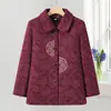 Ropa de primavera y otoño para mujeres de mediana edad y mayores, chaqueta bordada vintage para abuela, ropa casual para mujer, ropa para ancianas de 70 años, top grueso de talla grande