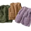 Colete de Cashmere Infantil Outono e Inverno Novo Estilo Meninos e Meninas Tamanho Médio e Grande Colete Infantil Colete Quente Colete Familiar