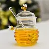 Tarro de Miel de Vidrio Estilo Japonés con Tapa Botella de Vidrio para Revolver Miel Taza de Mermelada Transparente Simple Creativa para el Hogar con Tapa