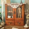 Caixa de Armazenamento de Mesa Retrô Armário de Armazenamento de Brinquedos de Madeira Gaveta Cosméticos Escritório Prateleira de Armazenamento de Mesa de Madeira