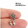 Colgante de Aleación de Plata Antigua Estilo Retro Colgante de Flor de Loto Mariposa Pulsera de Cristal DIY Anillo para Correr Accesorios de Borla Venta al por Mayor