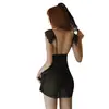 Saia com suspensório sexy pijamas de tentação para casa conjunto de lingerie transparente quente sexy camisola comércio exterior Imagens