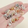 Cuentas espaciadoras chapadas en oro de 18 quilates con retención de color de piedra blanca con incrustaciones, accesorios de cuentas espaciadoras, joyería hecha a mano, pulsera, cadena para teléfono móvil, accesorios