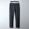 Verano Nuevo Pantalón Casual de Seda de Morera con Sensación de Hielo Cremallera YKK Pantalón de Hombre Ajustado Recto Negocios Elástico