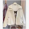 Chamarra Corta con Capucha de Color Sólido 26 para Mujer, Otoño, Corte Holgado con Cordón, Chaqueta Casual Versátil para Mujeres Menudas