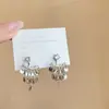 Pendientes de Borla con Disco de Circonita y Aguja de Plata, Estilo Fresco, Pendientes Versátiles, Pendientes de Nicho de Moda y Gama Alta al por Mayor