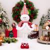 Muñeco de Decoración Navideña Rayas Rojas y Blancas Papá Noel Muñeco de Pie Navidad Muñeco de Nieve Alce Adorno Retráctil