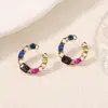 Yiwu joyería popular comercio electrónico transfronterizo geométrico incrustaciones de diamante nicho lujo ligero versátil moda aretes aretes para mujeres