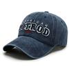 Gorra de Béisbol Desgastada Bordada con Letra Unisex para las Cuatro Estaciones Gorra de Mezclilla Lavada Gorra de Béisbol de Mezclilla Vintage