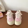 Zapatos Mocasines Gruesos Rosas con Estampado de Flores de Cerezo Estilo Trendy Girl Ins para Mujer 2026 Verano Nuevos Zapatos Estilo Dopamina para Combinar con Faldas Tenis Blancos