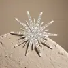 Broche de Copo de Nieve Estrella de Diamante Completo Transfronterizo para Mujer, Diseño de Nicho, Sensación de Alta Gama, Accesorio de Pin de Solapa
