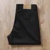 Estación Europea Verano Seda de Morera Oscura Mezclada Sin Planchar Anti-arrugas Seda Suave Pantalones Rectos Casuales de Negocios para Hombre