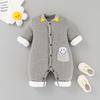Enterizo para Bebé Ropa de Abrigo para Niños Recién Nacidos, Algodón de Manga Larga Invierno de Un Solo Botón Engrosado Ropa Cálida, Algodón Puro con Capucha