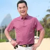 Camiseta de Manga Corta para Papá de Verano Camiseta para Hombres de Mediana Edad y Mayores Camisa de Manga Media Casual de Negocios Explosiones de Verano en TikTok