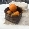 Cesta de Bambú de Boca Redonda y Fondo Cuadrado Cesta de Pan de Bambú Cesta Redonda Cesta de Cuatro Patas Cesta para Dim Sum Cesta de Almacenamiento Cesta para Snacks Cesta de Almacenamiento para el Hogar