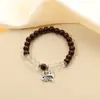 Pulsera de cuentas redondas de turquesa con cuentas de cristal blanco de moda diseño literario joyería de cuentas para mano de dama nicho venta al por mayor