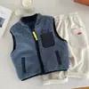 Chaleco de Algodón para Niños 26 Invierno Estilo Japonés Moderno Chaleco Acolchado para Niños Cálido Chaleco de Piel de Invierno