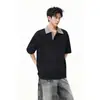 Camiseta de Manga Curta XanvasOriginal Autêntica com Patchwork Pied-de-Poule, Gola Polo, Ultra-Refrescante com Sensação de Gelo, Tecido Loka Air Layer