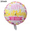 Balão Feliz Aniversário 18 Polegadas Bola BALÃO DE FILME DE ALUMÍNIO FELIZ ANIVERSÁRIO Decoração de Aniversário Layout de Festa