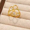 Anillos Transfronterizos Europeos y Americanos de Acero de Titanio Colorido, Anillos Abiertos de Acero Inoxidable de Lujo Ligero de Gama Alta, Joyería de Oro de 18 Quilates que No se Desvanece