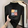 Y2331# T-shirt casual de veludo alemão para meninas, manga longa, curinga, outono, nova jaqueta estilo estrangeiro, camiseta base