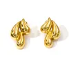 2025 Novos Brincos de Aço Titânio High-End Acessível Luxo Brincos Atacado Personalizado Brincos de Flor Brincos de Gota de Água Aço Inoxidável