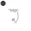 Pendientes de Joyería de Aleación de Titanio Modelo Nuevo Transfronterizo G23 Tipo C F136 Estrella de Cinco Puntas Luna Corazón Serpiente Pequeña Aro para Labio