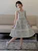 Vestido de Verão Sem Mangas para Meninas, Roupa Infantil, Vestido Colete Floral Estiloso, Estilo Coreano, Moderno e Doce