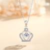 Gran Venta Collar Inteligente Corona para Mujer Celebridad de Internet Douyin Colgante de Plata Esterlina Amor Cadena Clavícula Regalo de San Valentín para Novia