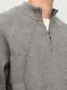 Suéter Gris para Hombre Woog2005 con Media Cremallera y Cuello Alto 2025 Invierno Nuevo Suéter Interior de Punto de Cuello Alto