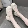 Zapatos Mary Jane de Cuero Dulces de Moda para Mujer, Nuevo Modelo 2026, Versátiles Estilo JK, Tacones Altos Gruesos, Zapatos de una Sola Pieza Puntiagudos