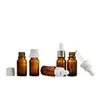 Botellas de Aceite Esencial Ámbar de 10 ml al por Mayor, Botellas con Gotero a Prueba de Luz, Botellas Muestradoras de Esencia Cosmética, Botellas de Vidrio con Gotero