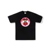 Marca Japonesa de Roupas Masculinas Tendência Edição Limitada Dia dos Namorados Camiseta de Gola Redonda com Mangas Curtas e Estampa de Cabeça de Macaco