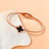 Pulsera Yunyao Estilo Coreano Trébol de Cuatro Hojas Oro Rosa Acero de Titanio, Joyería de Moda Más Vendida con Diamantes, Nuevo Acero Inoxidable Personalizado para Mujeres