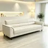 Sofá moderno minimalista para sala de estar para apartamentos pequeños, recepción comercial, alquiler y salones de peluquería, con tela resistente a los arañazos y estructura de madera de líneas rectas