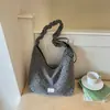 Bolso tote elegante estilo coreano con estampado de estrellas, nuevo y moderno 2026, bolso cruzado casual plisado para estudiantes, personalizado